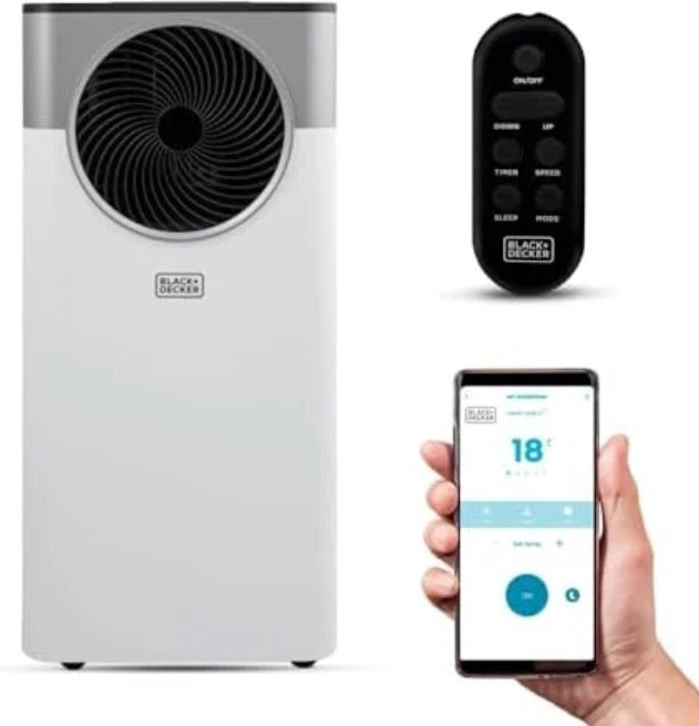 12000 BTU Portable Air Conditioner with Cooling, Dehumidifier & Fan, Smart Control, Power Memory Function, White, Energy Class A