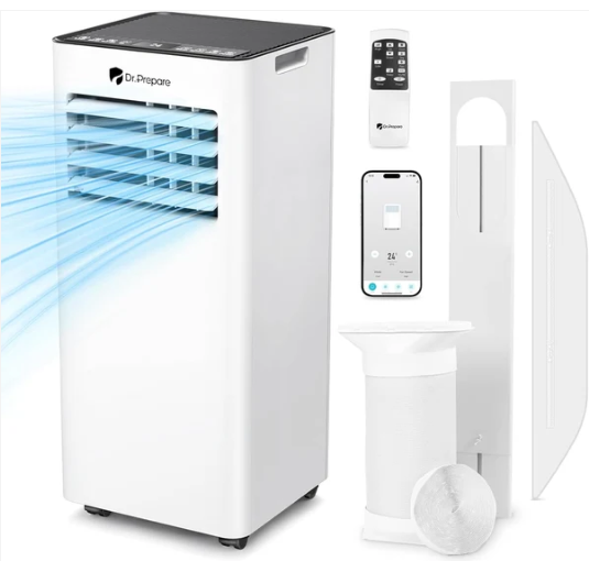 9000 BTU Portable Air Conditioner with WiFi, Cooling, Dehumidifier & Fan Functions