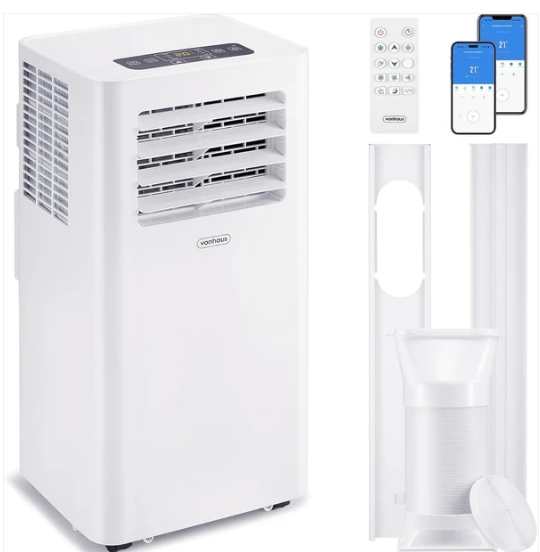 12000 BTU Portable Air Conditioner with WiFi, Dehumidifier, Sleep Mode & Remote Control